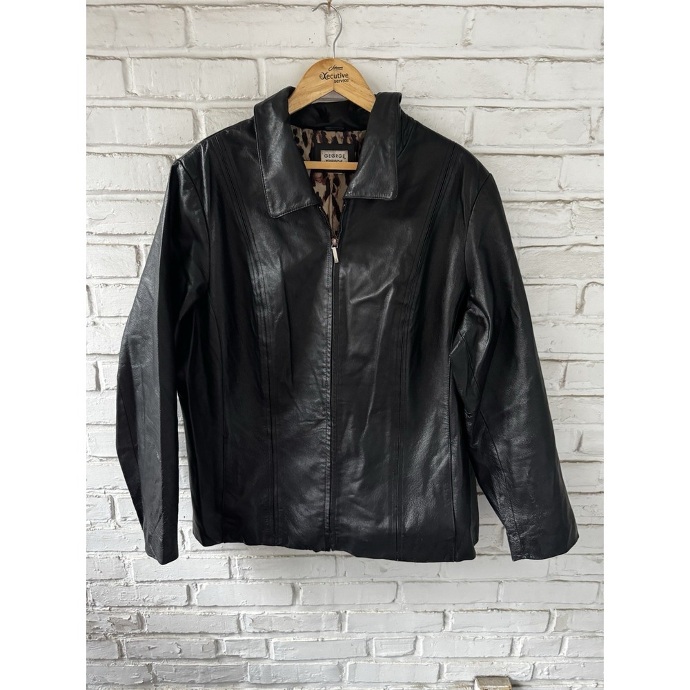 George‎  Women's Genuine Leather Jacket Size 2XL See Measurements